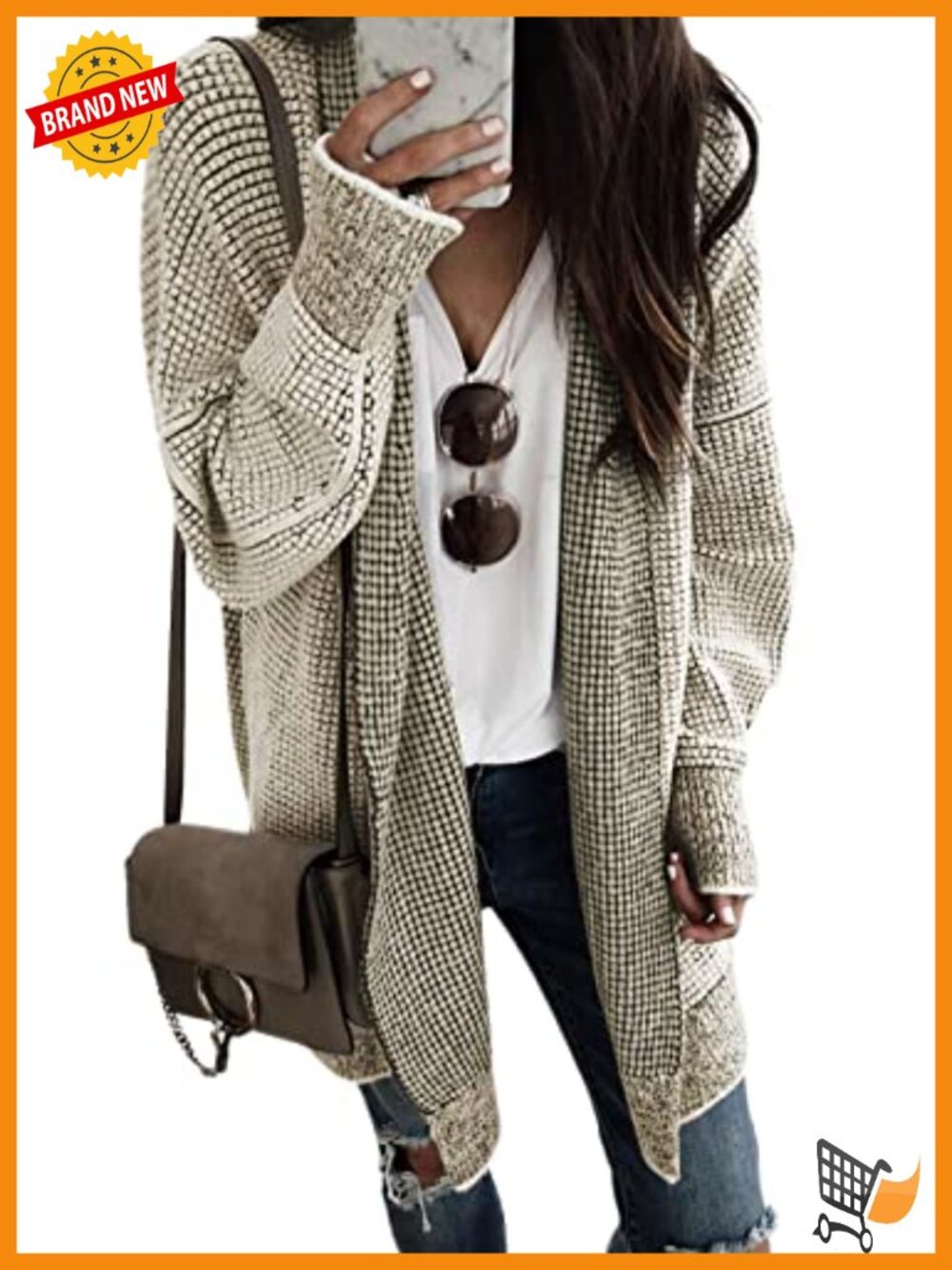 Oversized Batwing Sleeve Cardigan Sweater Open Front Knit